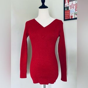 Women’s Long Sleeve Glitter Red Blouse by Candies